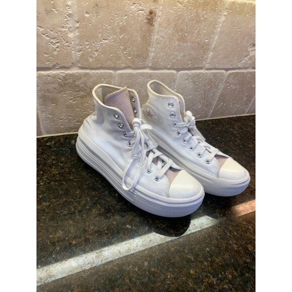 Converse CTAS Move Platform Sneakers Egret/Stone Mauve/Rust Pink W 9 - Picture 3 of 9